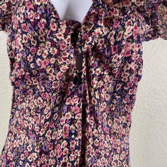 Vtg Workshop Clothing Women's Cottage Core Milkmaid Country Floral Dress Sz 7 - Picture 7 of 16